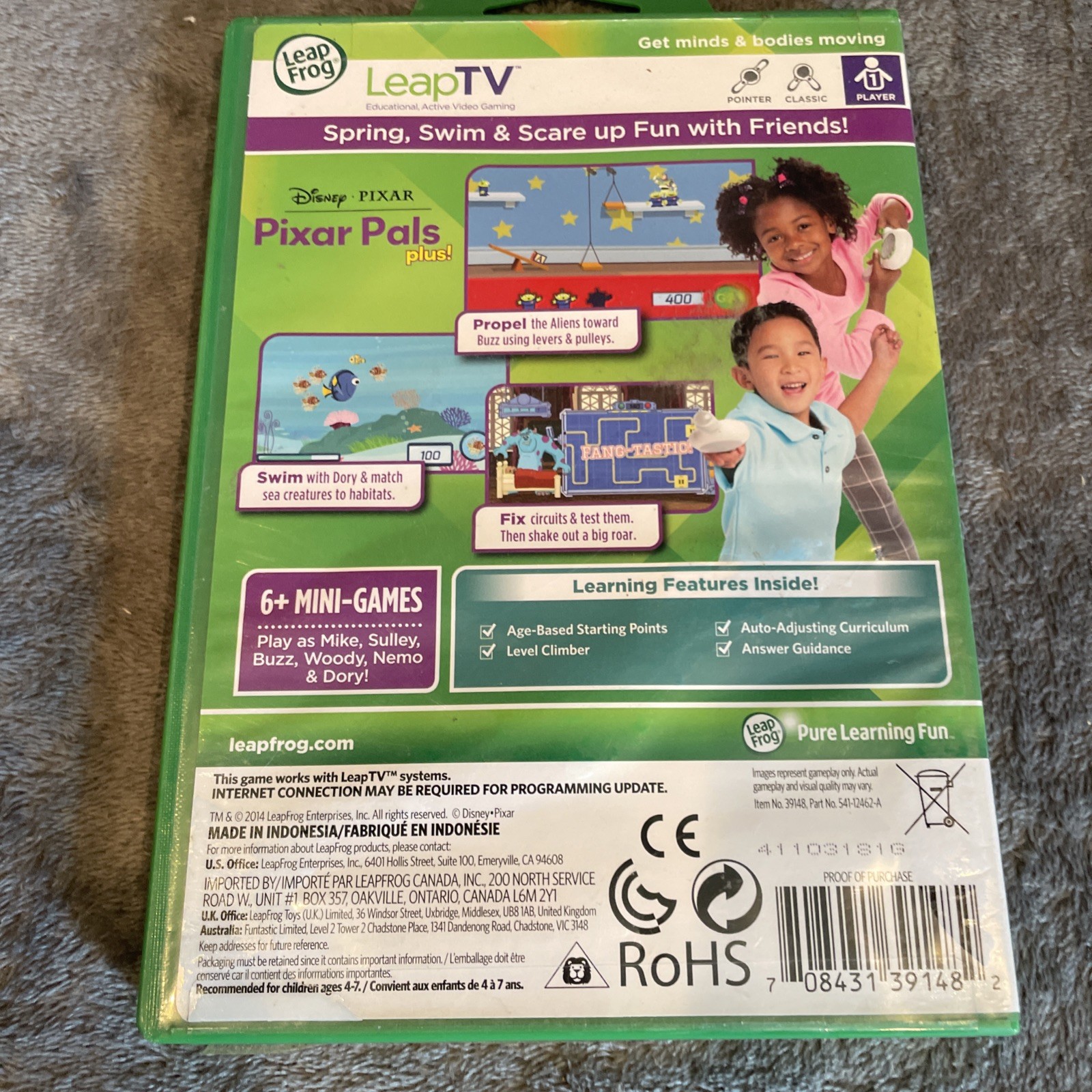 LeapFrog LeapTV Disney Pixar Pals Plus 4-7 Years Science Educational Game