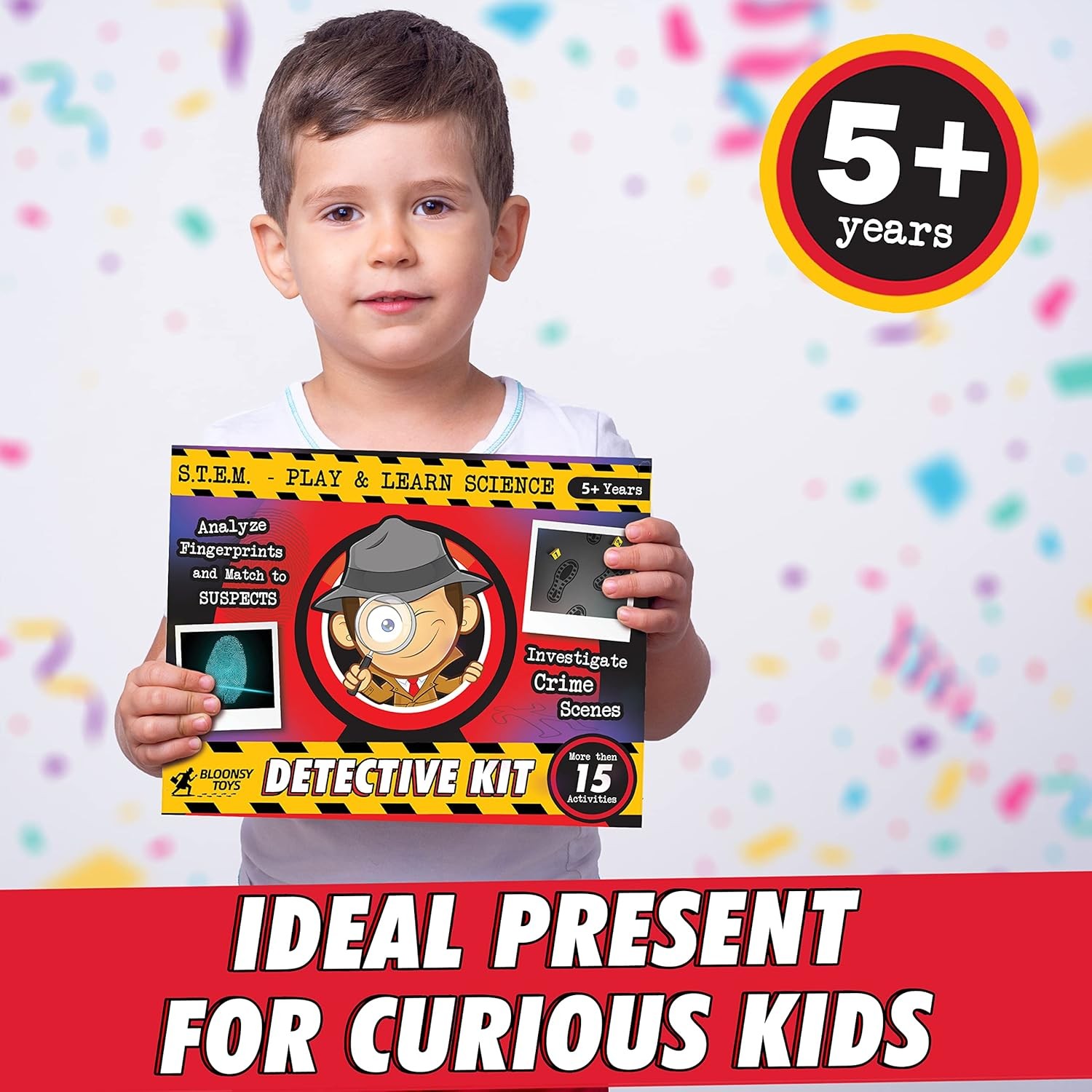 BLOONSY Spy Kit for Kids Detective Fingerprint Toys for 6 7 8 9 10 11 12 Year Ol