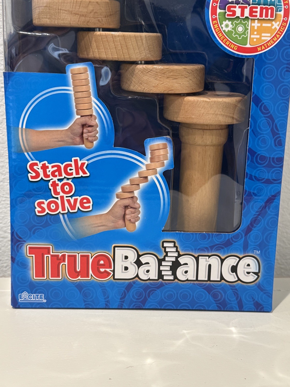 True Balance Handheld Wooden Toy by Excite “STEM” Coordination New/Sealed