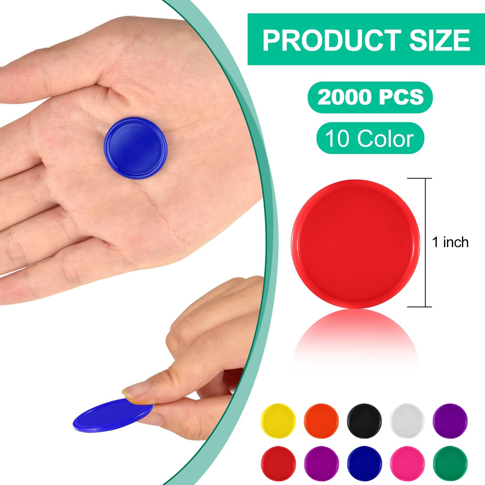 Bulk 2000 Colorful Bingo Chips – Ideal for Math Games and Classroom Rewards