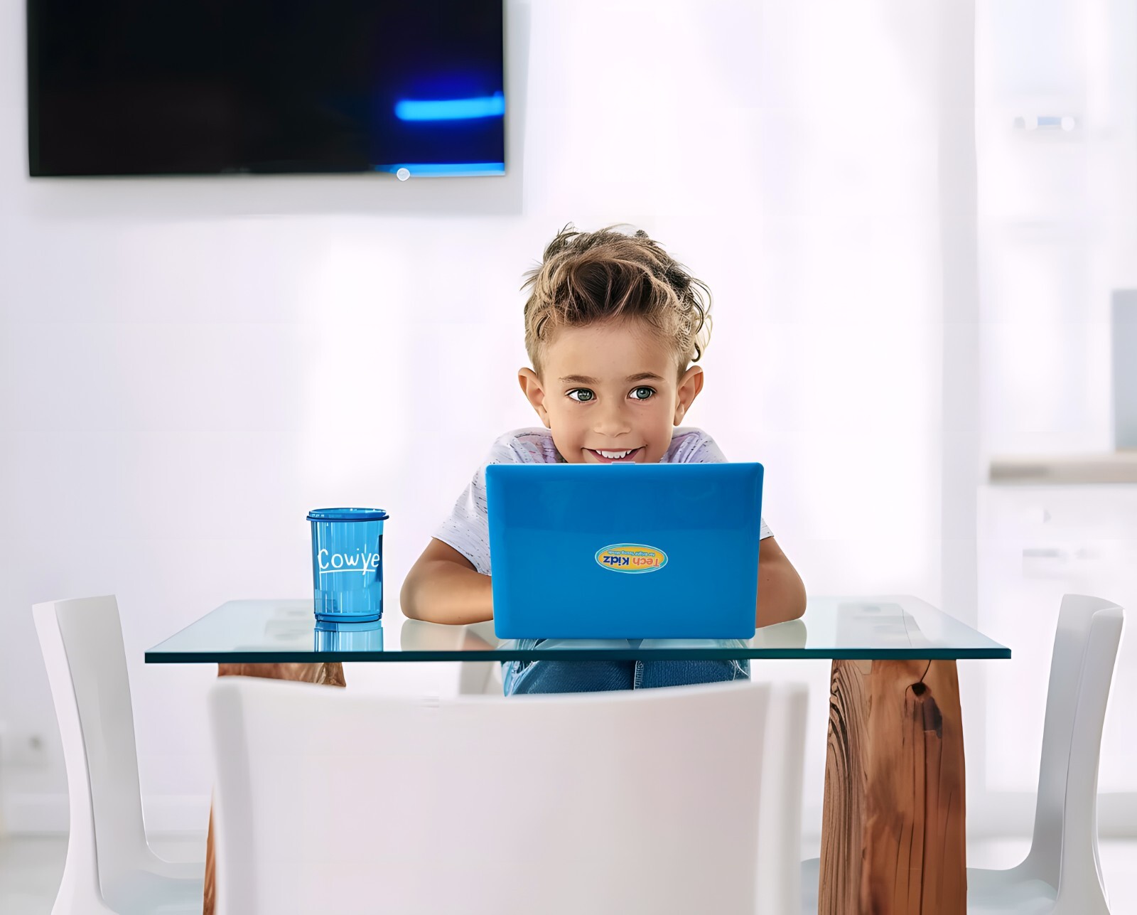 Tech Kidz Toy Computer Laptop Computer 80 Challenging Learning Activities (Blue)