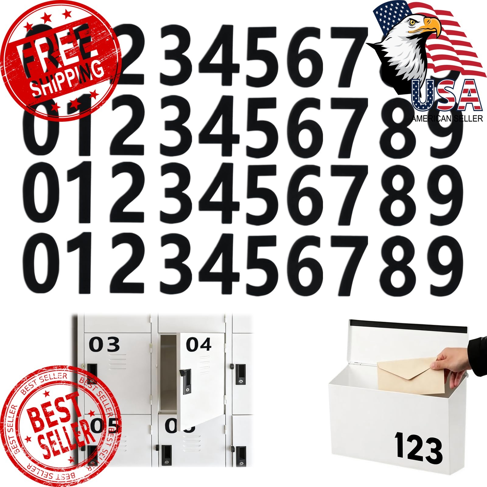 STTMGN 3″ Black Magnetic Numbers 0-9 4 Set