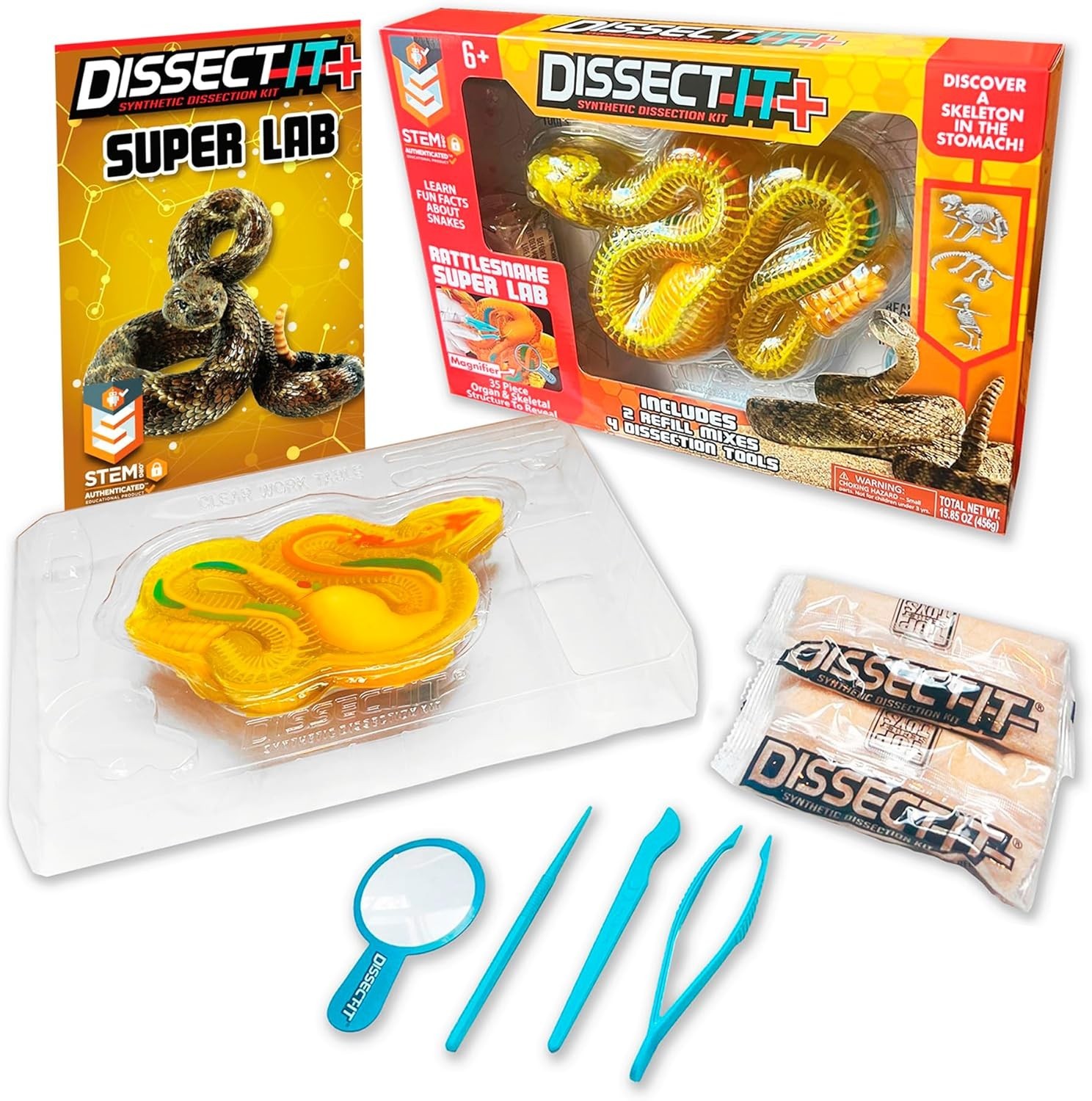 Rattlesnake Super Lab Kit for Kids, Synthetic Dissection Kids Science Kit to …