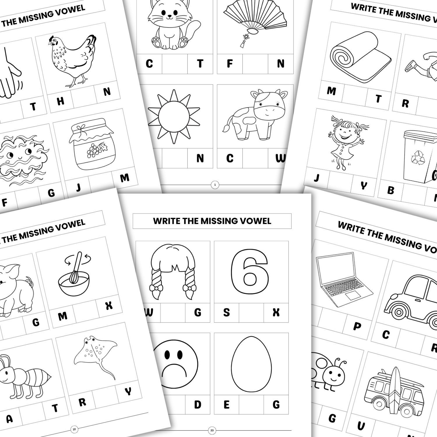 Printable Missing Letters Worksheets | Alphabet & Spelling Practice for Kids