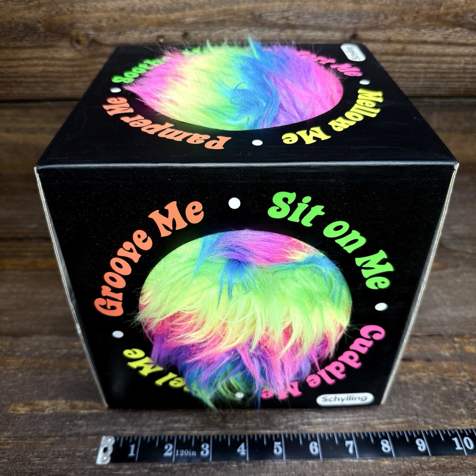NEW Rare Needoh Dohzee Groovy Glob 7.5″ Furry Ball Pillow Rainbow Plush IN BOX