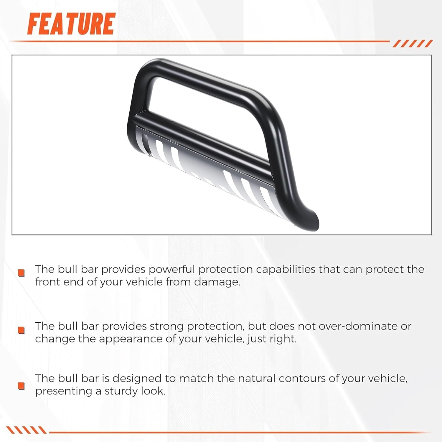 05-15 Toyota Tacoma 3″ Bull Bar Stainless Steel Black Tube Brush Push Grille