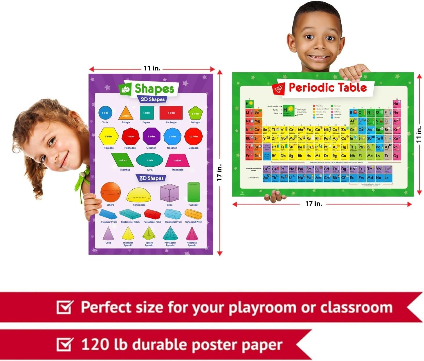 Multicolor Educational Posters for Kids – 32 Topics for Classroom & Home