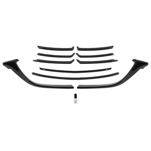 Grille Trim Compatible with 2016-2023 Mazda CX-9 Black Plastic(ABS) Front
