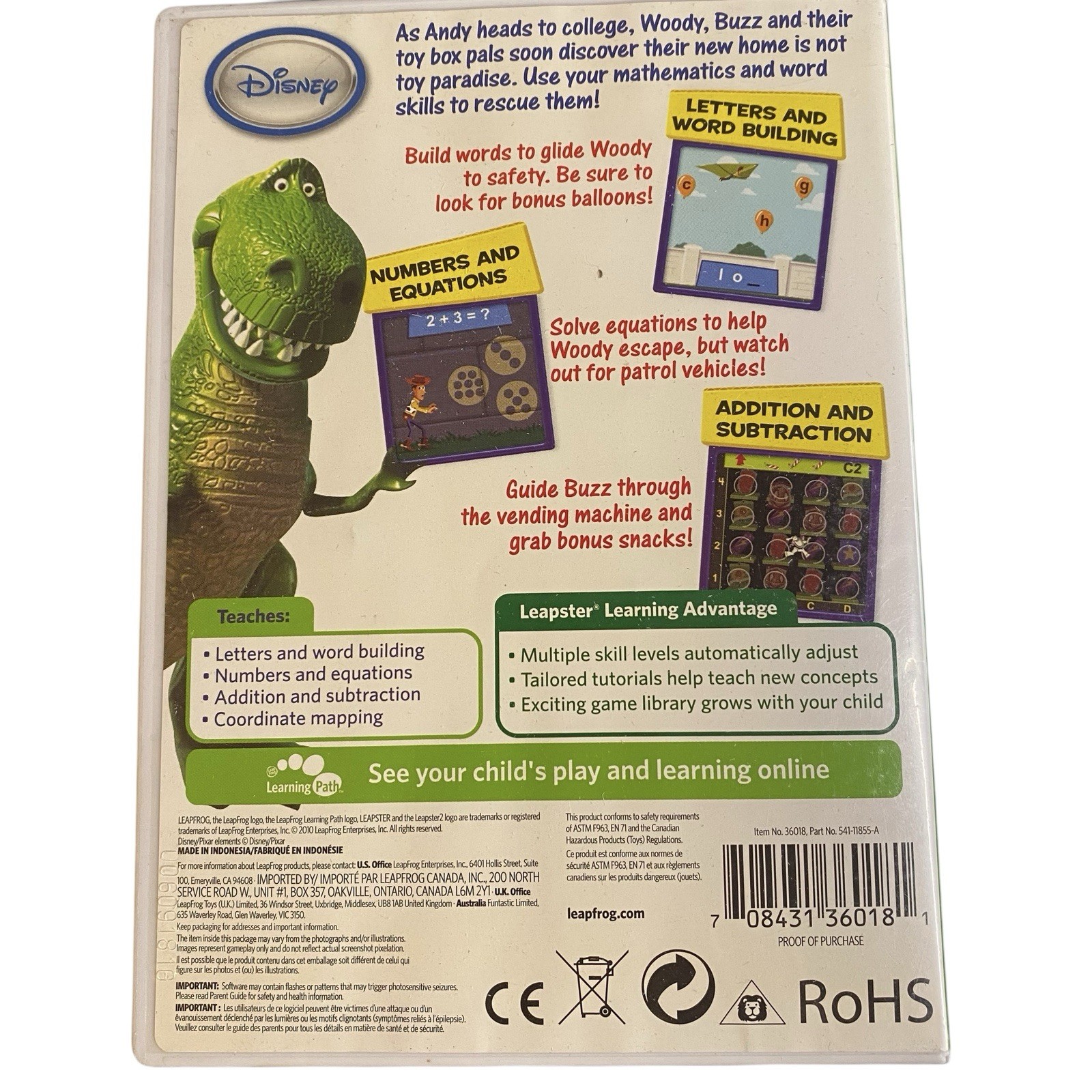 Lot Of 5 LeapFrog Leapster/Leapster 2 Learning Game Cartridges w/Cases & Manuals