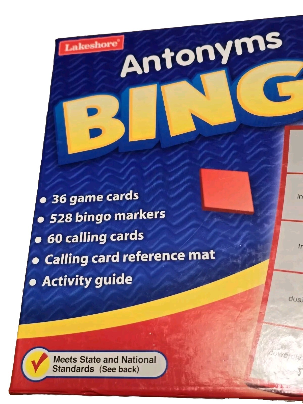 Lot 4-Lakeshore Bingo Prefixes Suffixes Synonyms Antonyms Fractions Age 10 & Up