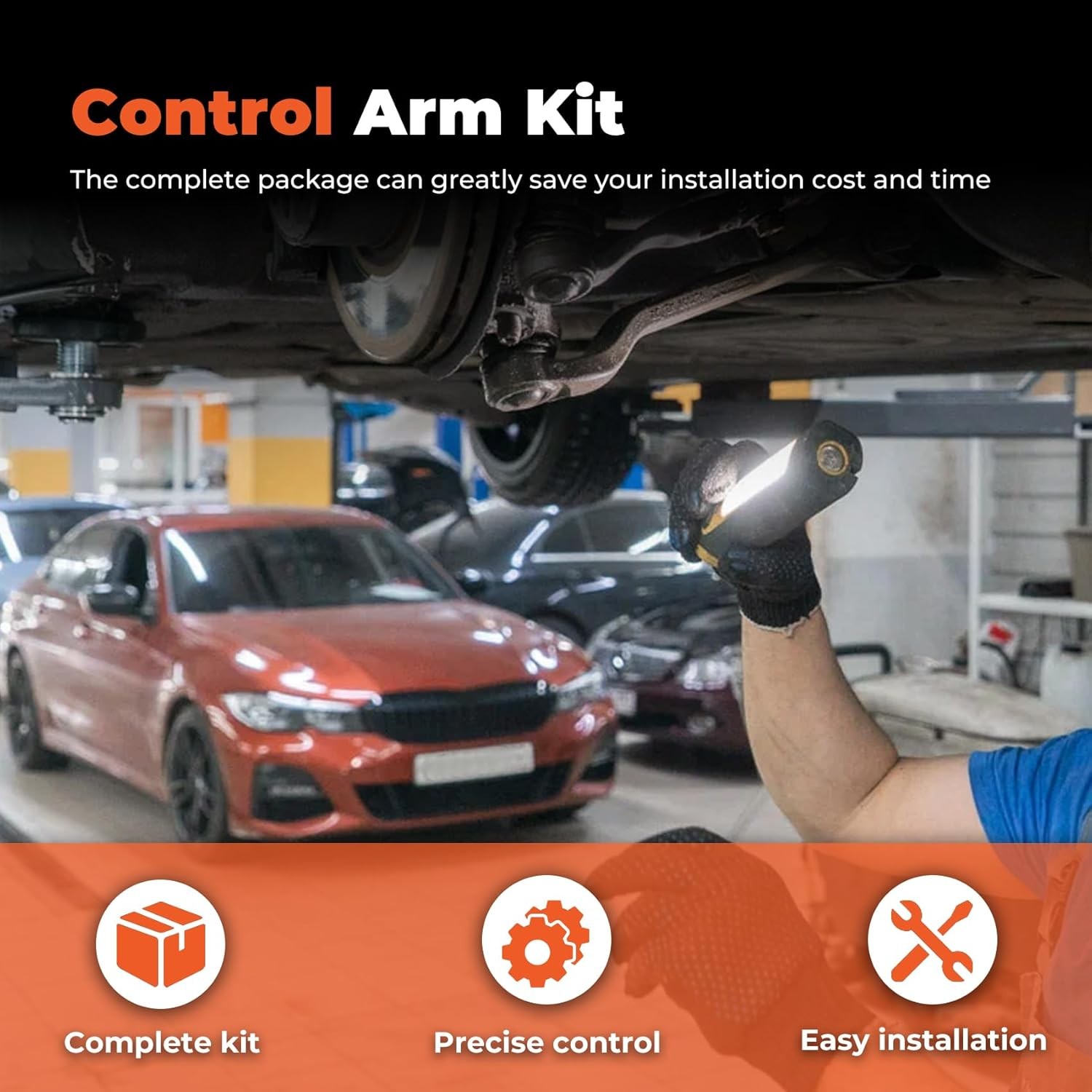 Hyundai Santa Fe Kia Sorento 10Pc Front Suspension Kit Front Lower Control Arms