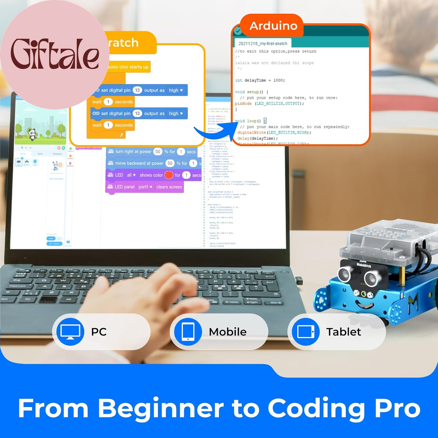 Mbot Robot Kit, Robotics for Kids Ages 8-12 Learn to Code with Scratch & Arduino