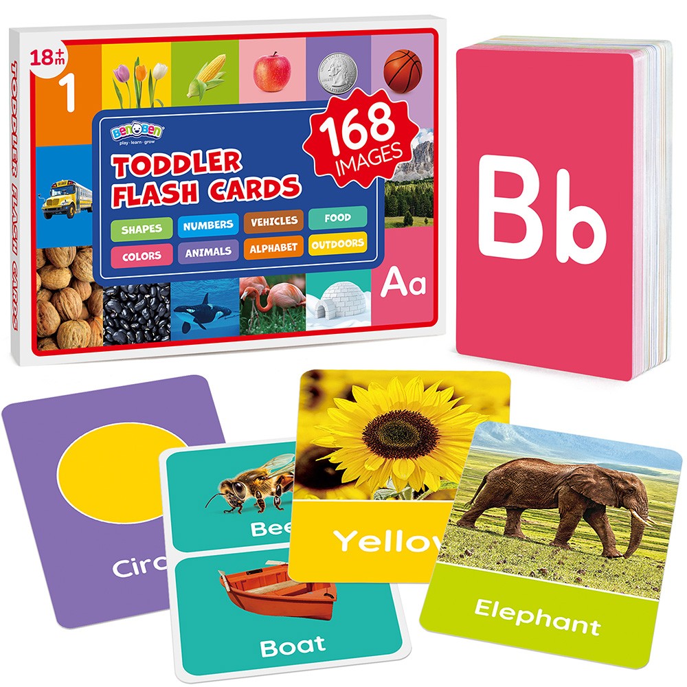 84 Double-Sided 168 Images Educational Flash Cards Alphabet Number Animal Shape