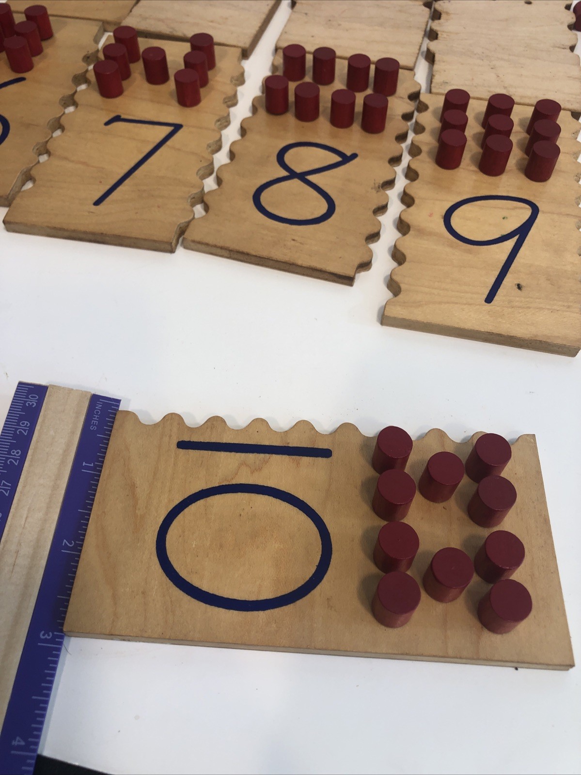 Peg Number Boards Wooden, Excellerations 2.5 x 5 inches, Counting Teaching Toy