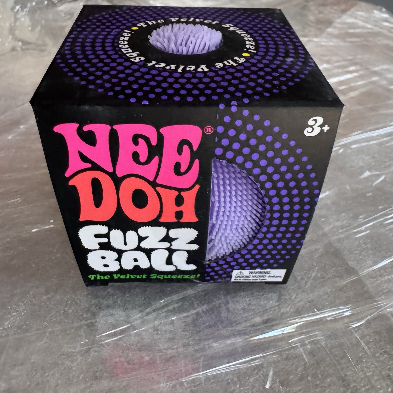 Nee Doh Needoh FUZZ BALL The Velvet Squeeze Fuzzball NEW Purple