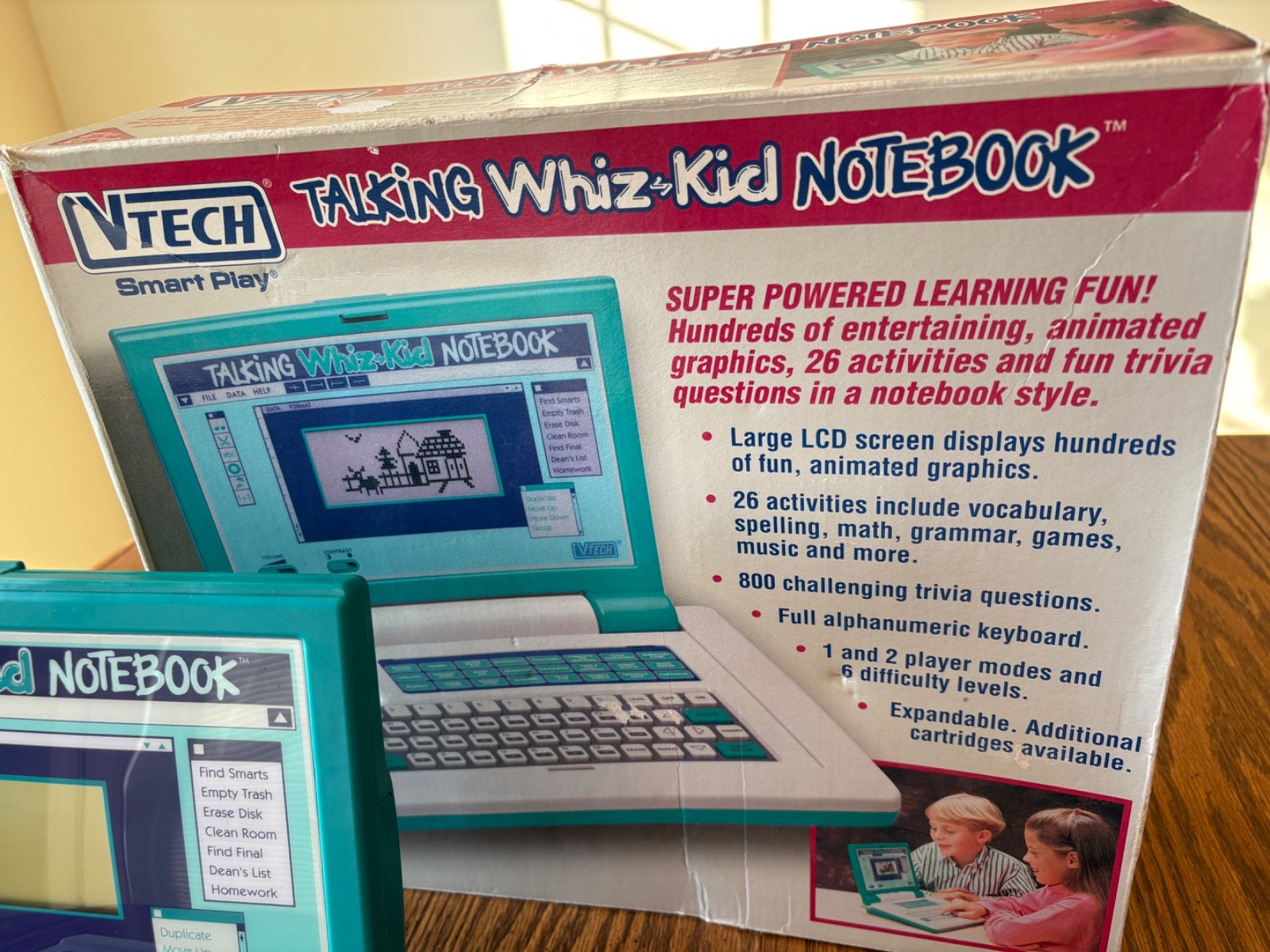 Vtech Talking Whiz Kid Notebook Educational Laptop Vintage 90s WORKS! With box