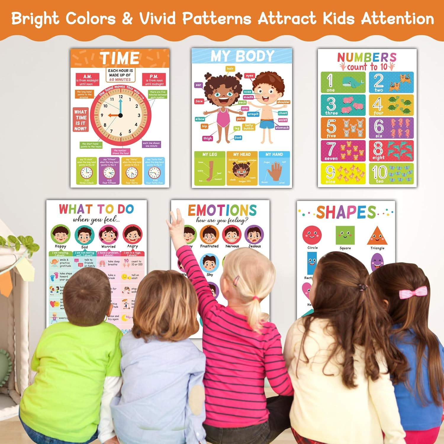 18 Educational Posters for Toddlers and Preschoolers ABC Alphabet Wall Decor for