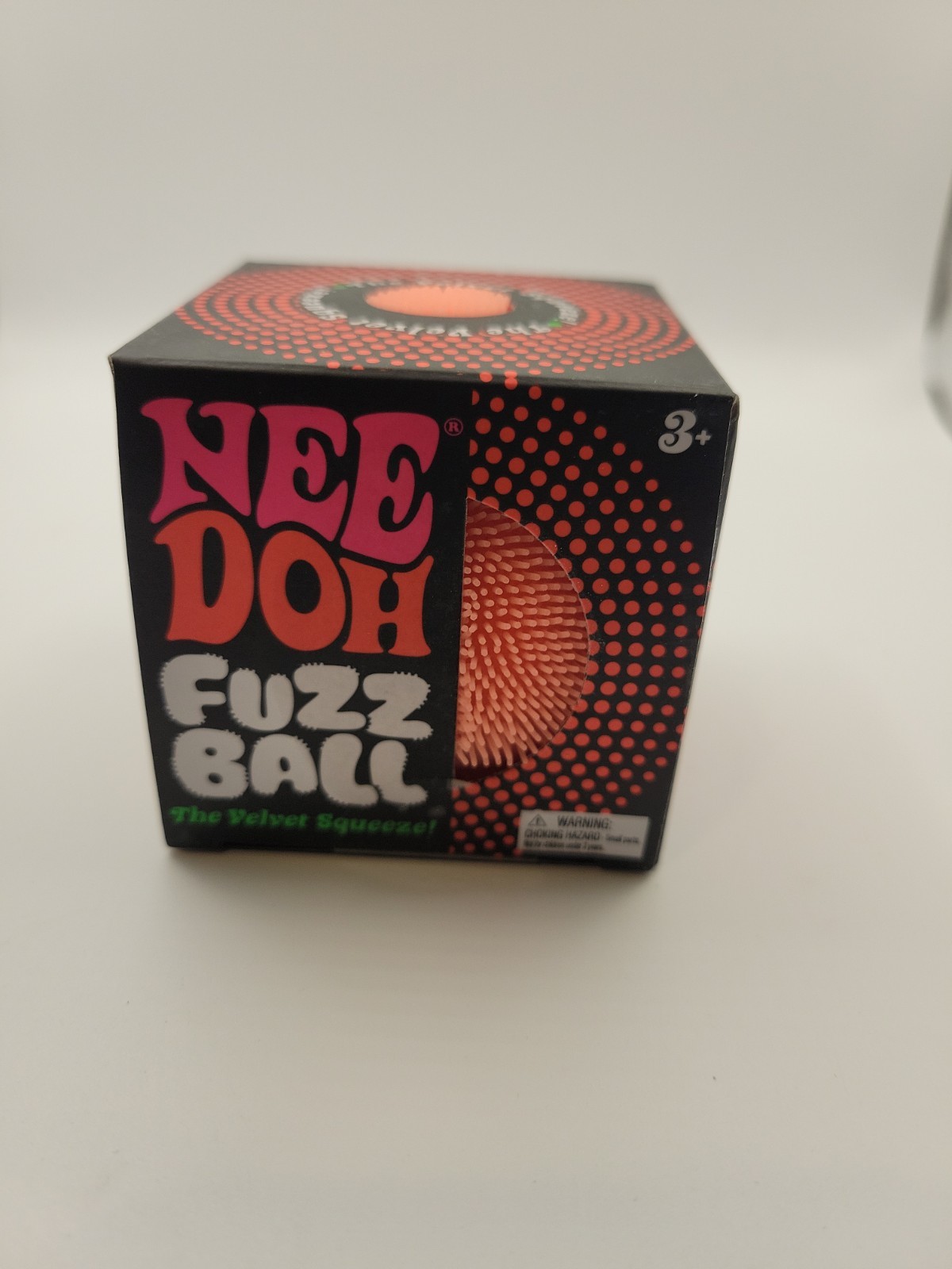 Needoh FUZZ BALL Flower Power Nee Doh Squish Stress Ball NEE-DOH Fuzzball Orange