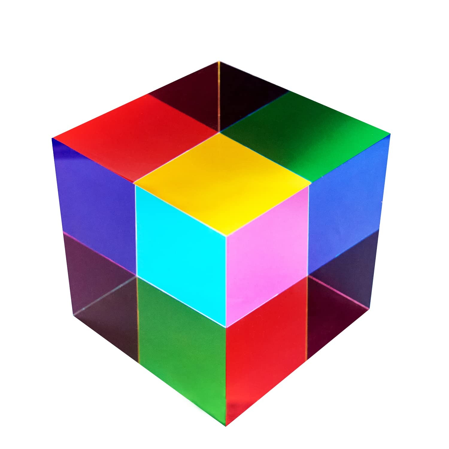 CMYCUBE CMY Color Cube, 2.0 inch 50mm Acrylic Mixing Color Cube Prism for Phy…