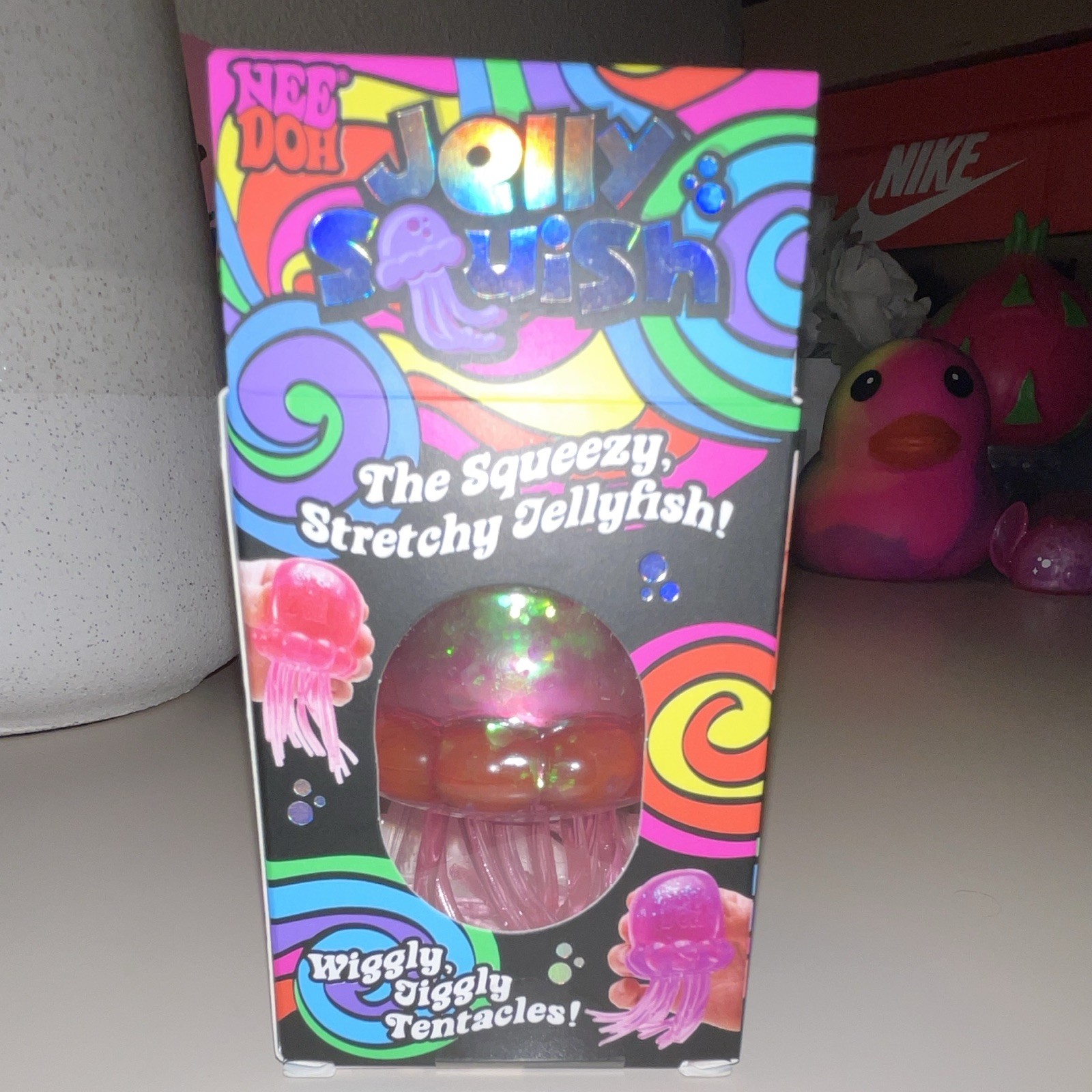 Nee Doh Jelly Squish Jellyfish Tactile Squeeze Toy Pink Purple 3+ 25330NAB