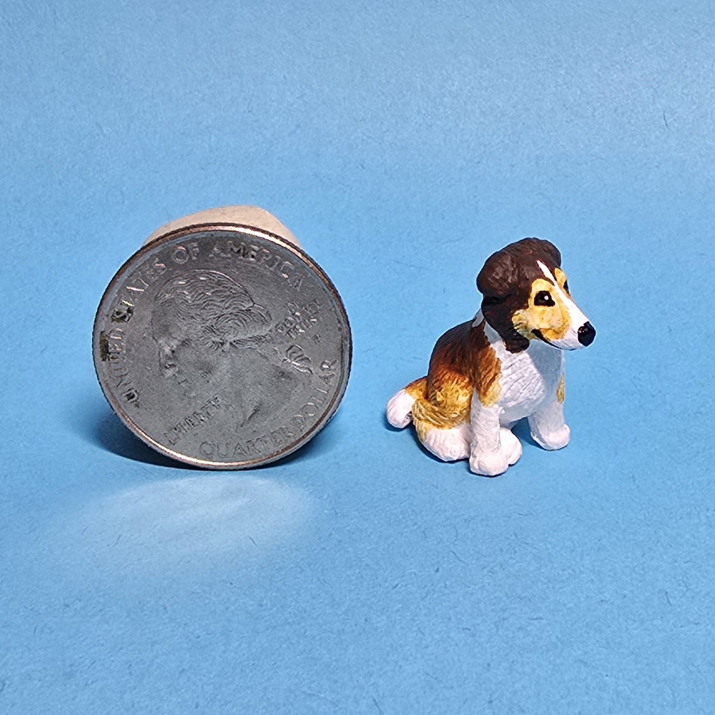 OOAK Custom Vintage Puppy In My Pocket Collie Dog Pups Toy Animal Figure -BELLA-