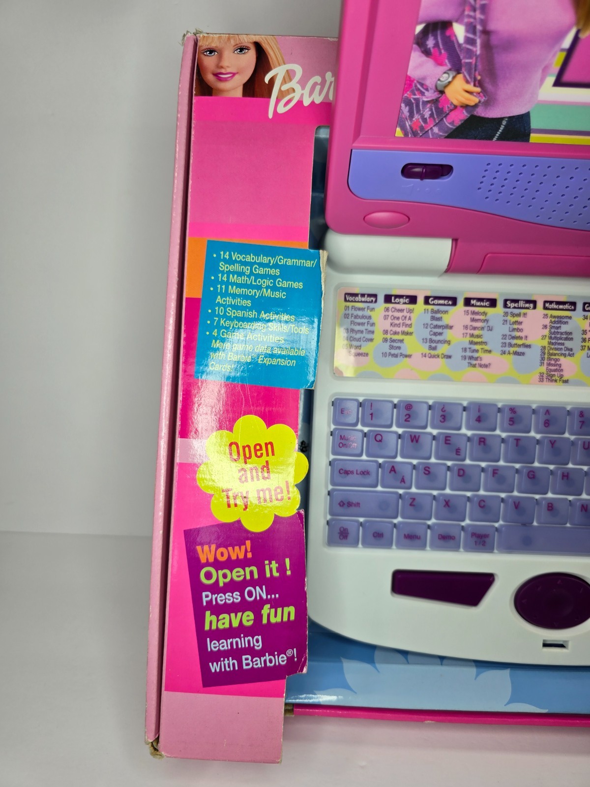 Barbie B-Book Learning Laptop Mattel 60 Games & Activities Y2K Toy 2003 – NIB
