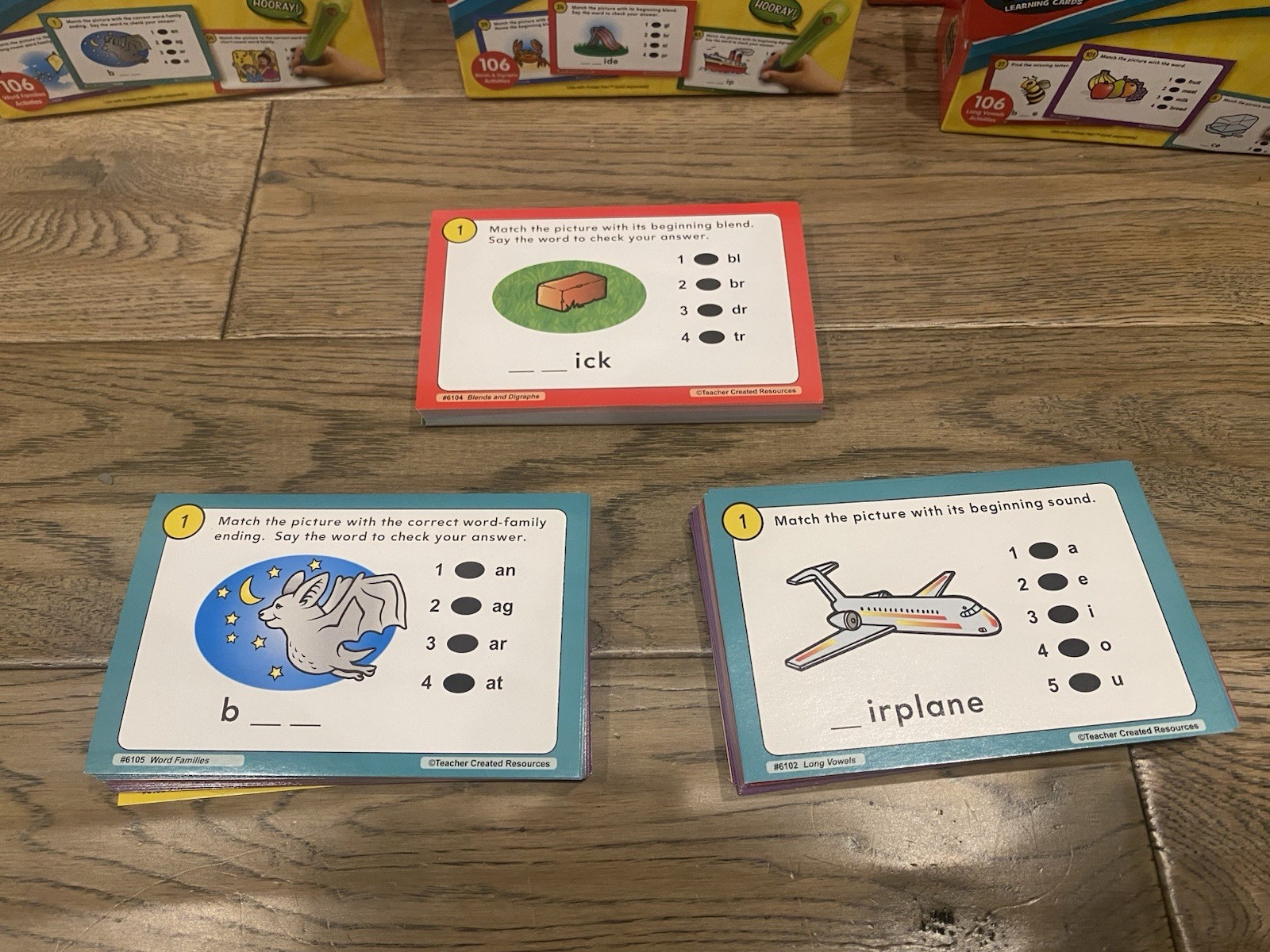 Teacher Created Resources Power Pen Learning Cards Set w/ 3 Pens, Ages 4-7