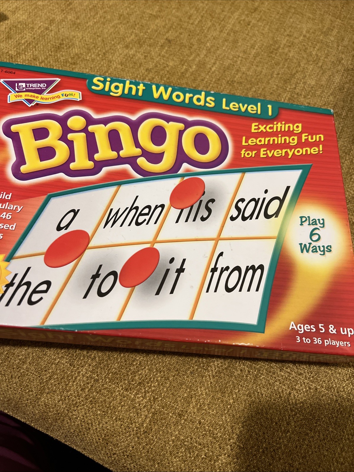 Vocabulary Spelling Bingo Sight Words Level 1 Game Exciting Way to Learn Free🎁