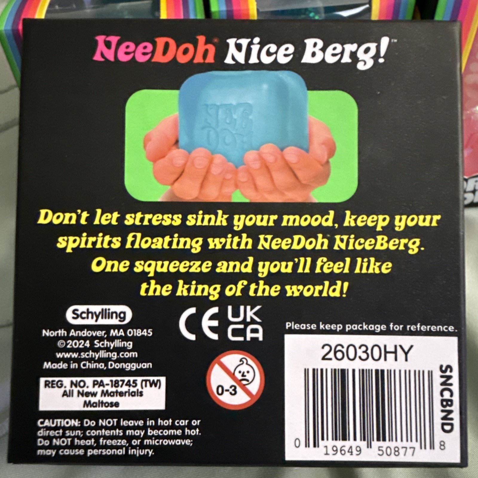 NeeDoh Nice Berg Blue XL Giant Nee Doh Niceberg Solid Squish Cube Brand New