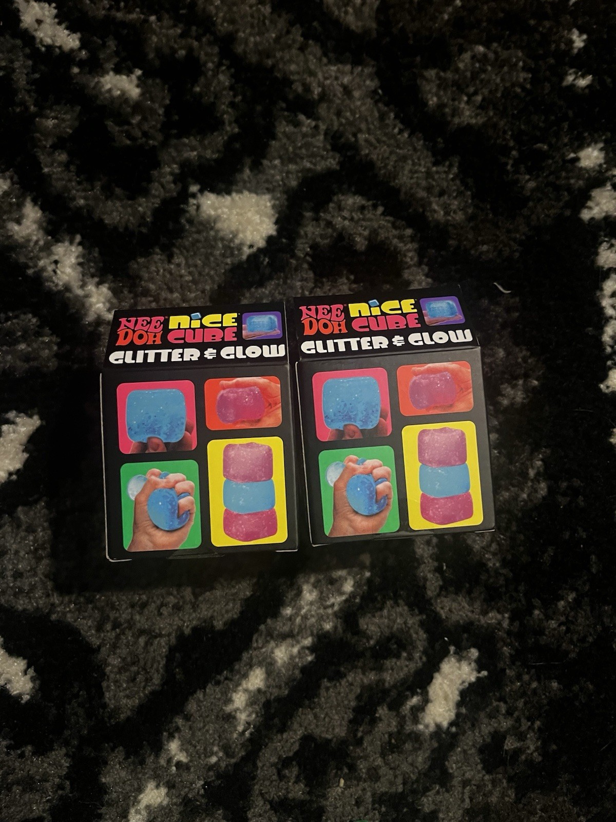 NeeDoh Nice Cube (Glitter and Glow), Glowing Ice Cube BLUE/PINK AUTHENTIC