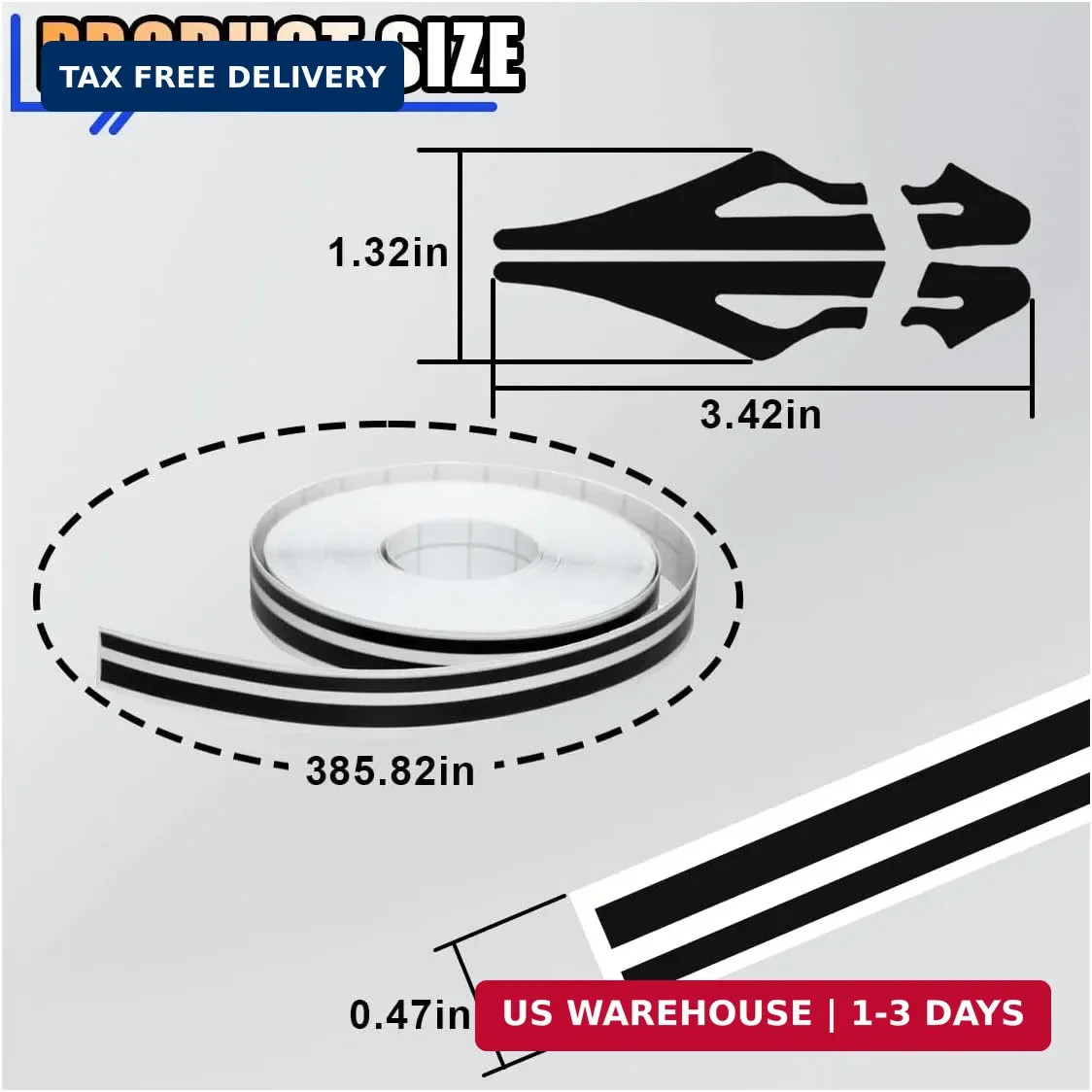 32Ft Car Pinstriping Tape, Vinyl Pin Striping Decals Car Trim Stripe Tape DIY St