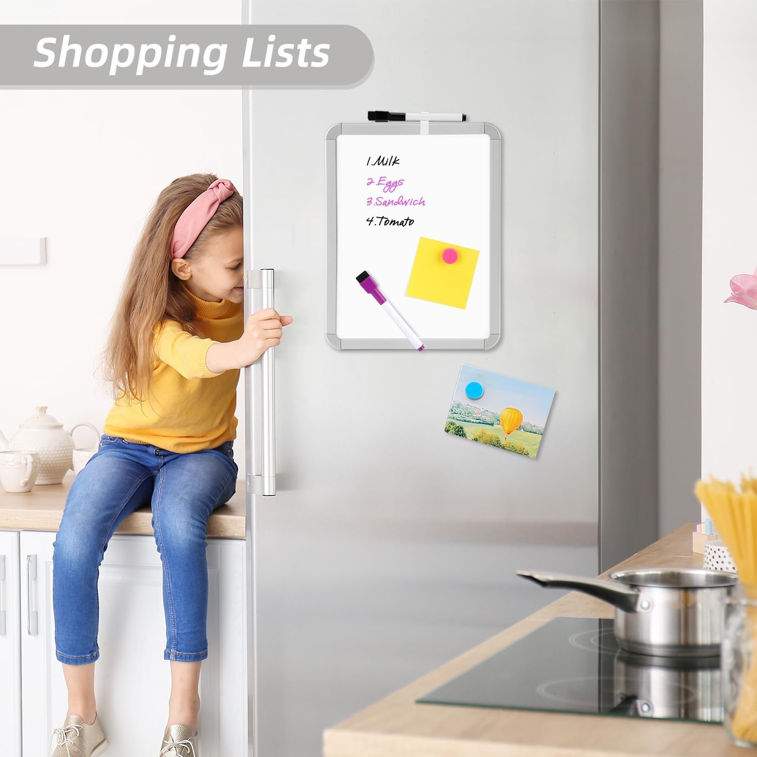 VUSIGN Small Dry Erase Whiteboard, 8.5 x 11 Inches White Board for Kids, Stud…