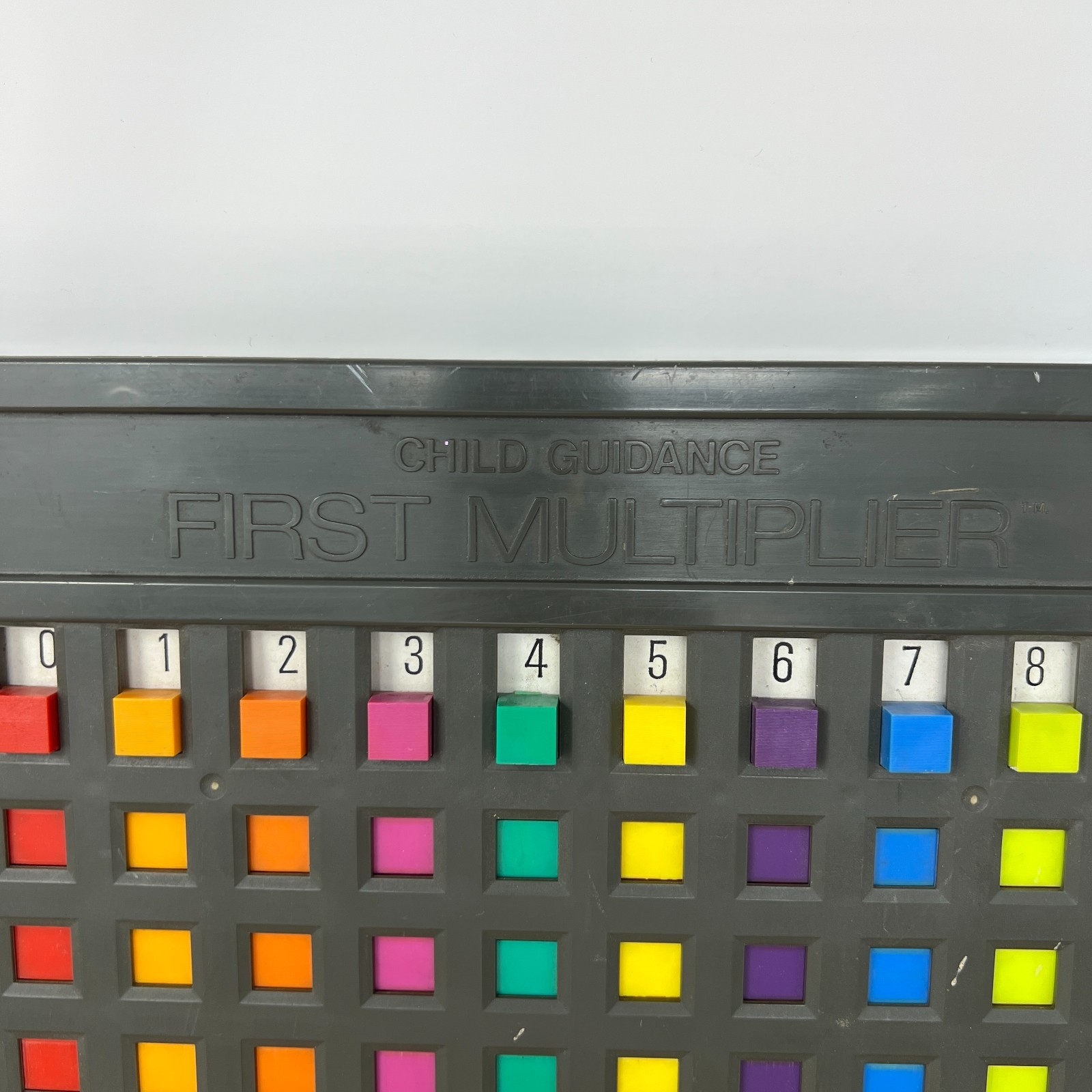 Vintage Child Guidance First Multiplier Mathematics Learning Device Gray