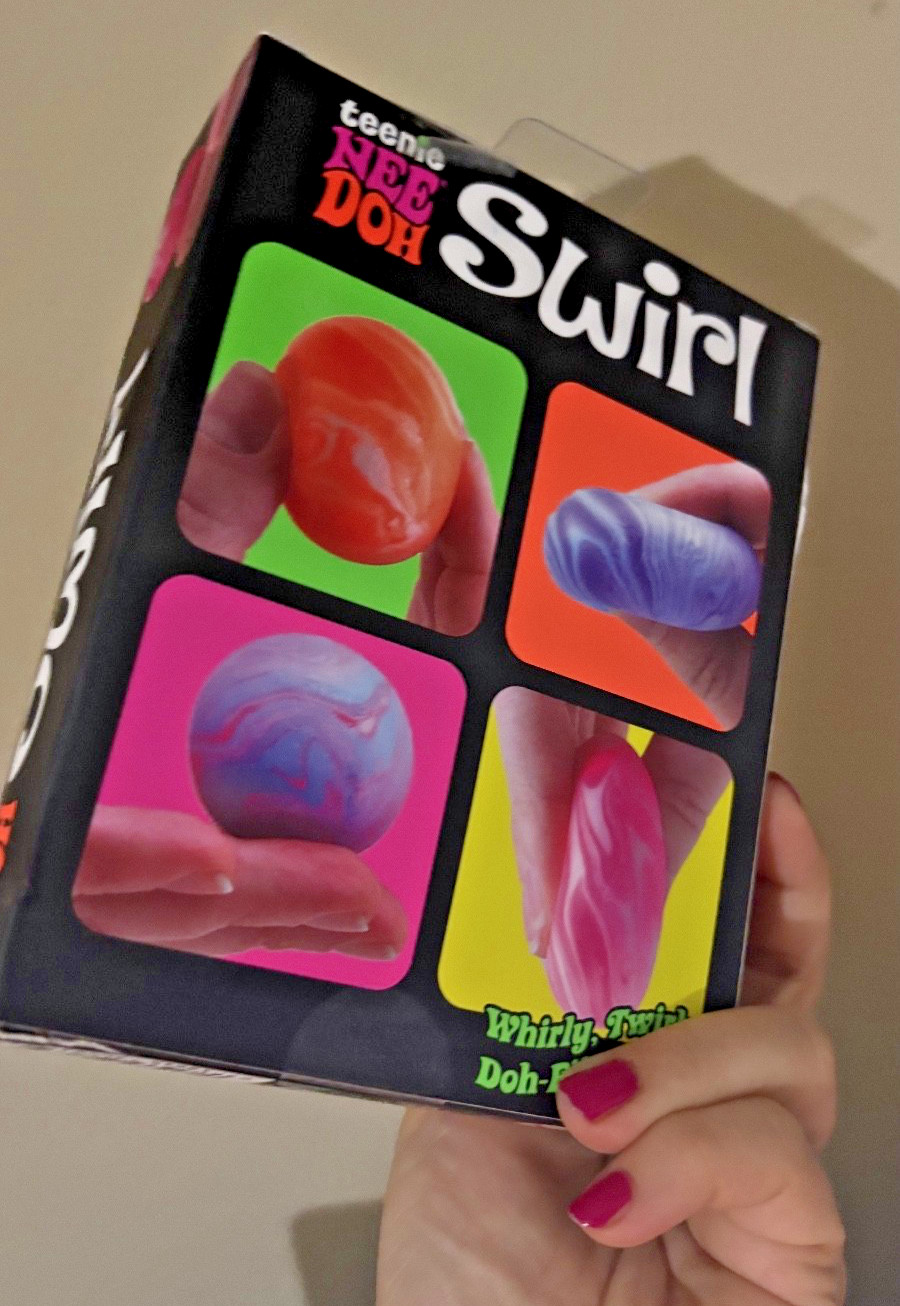 NeeDoh Teenie Swirl 4-pack, Nee Doh Mini Squishy Stress Balls, Set Of Four NEW