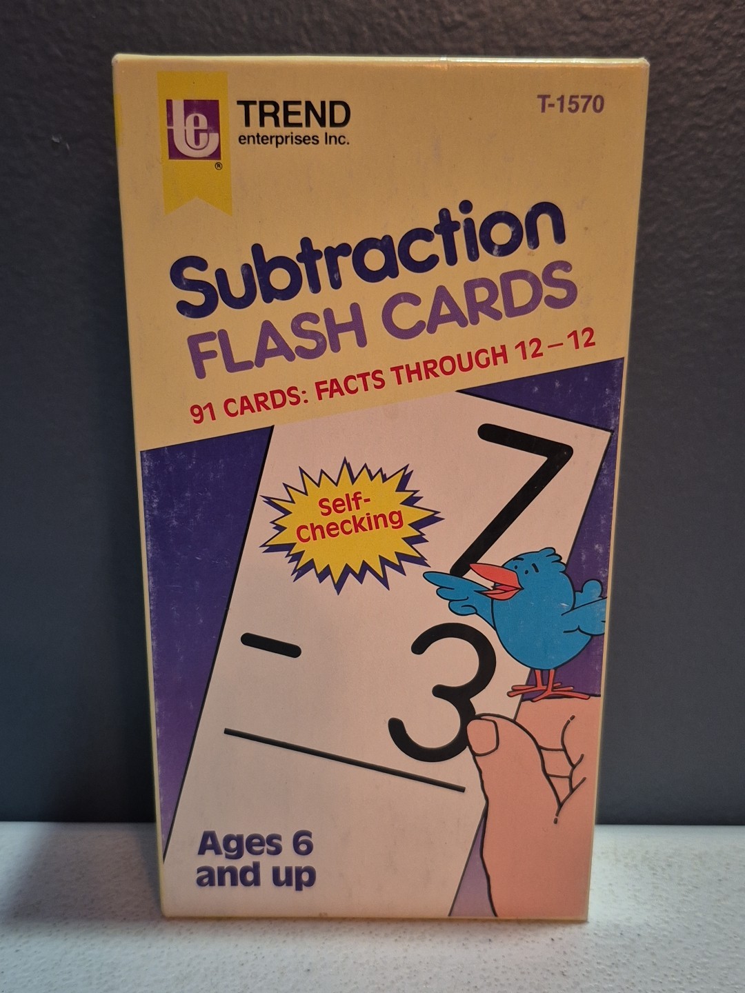 Trend Enterprises “Subtraction” Flash Cards – Complete 91 Cards Total