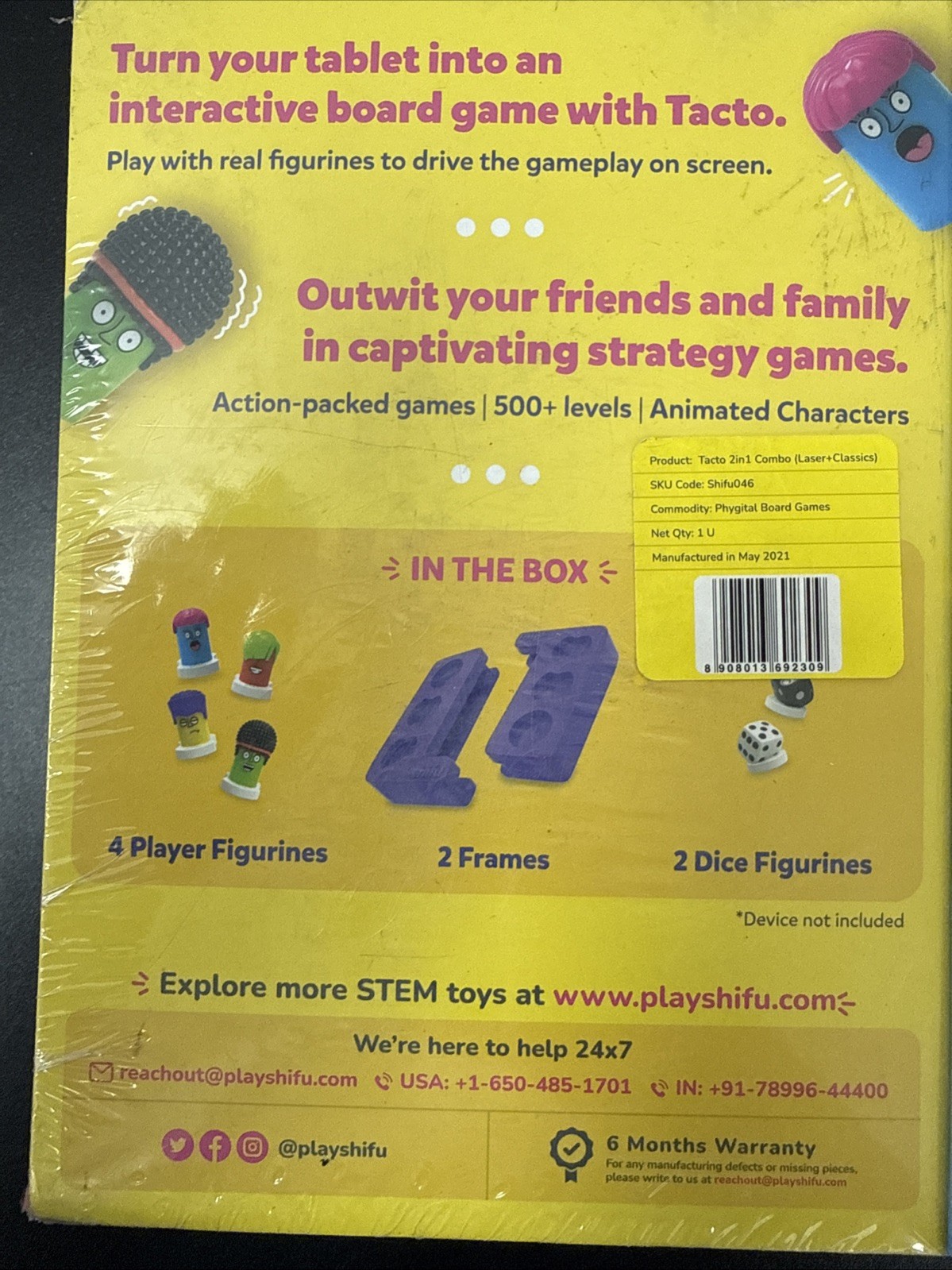 Shifu TacTo 2-in-1 combo Laser+Classics Board Games – Tablet Not Included Sealed
