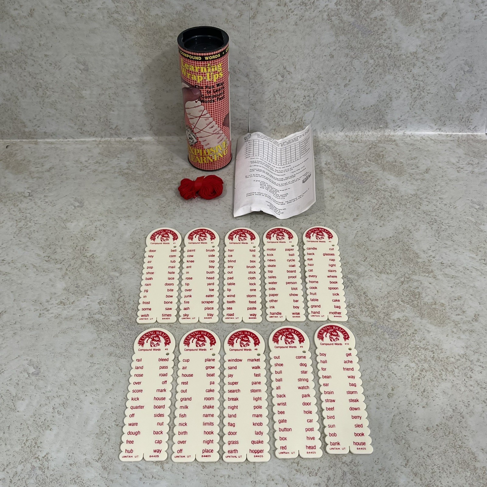 Vintage Learning Wrap-Ups Compound Words Educational Game New Old Stock USA