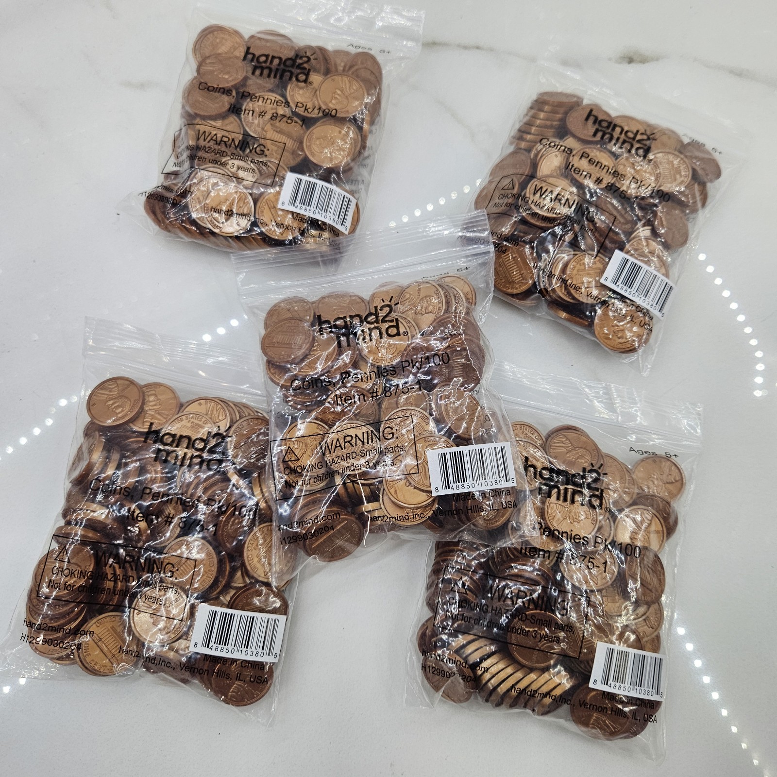 Hand2Mind Fake Plastic Coins Kids Learning Homeschool Play Money Various Sets