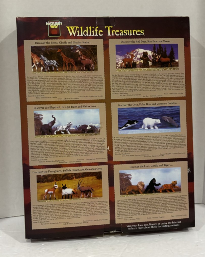 VTG 90’s Nature’s Way “WILDLIFE TREASURES” 9 Piece Animal Playset Totsy #57050
