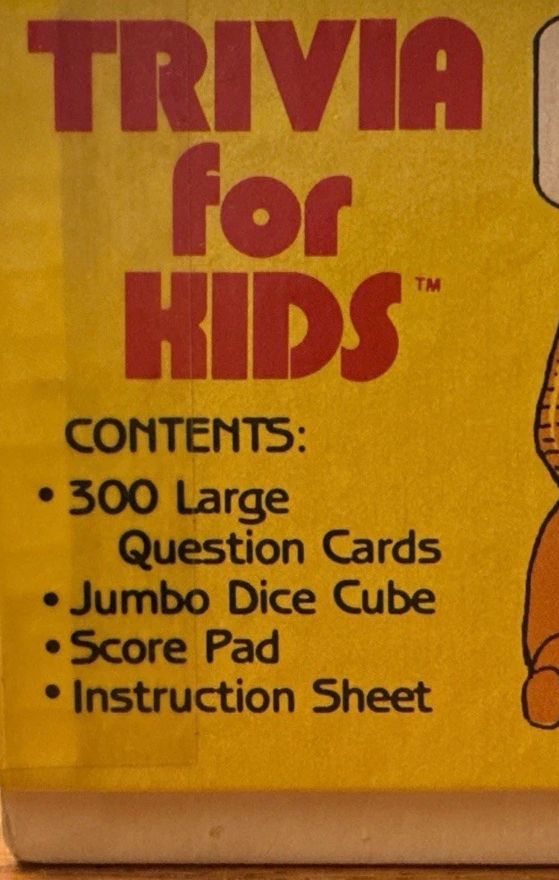 Vintage Trivia for KidsGame #438 1800 Questions large print ages 7 up Adults