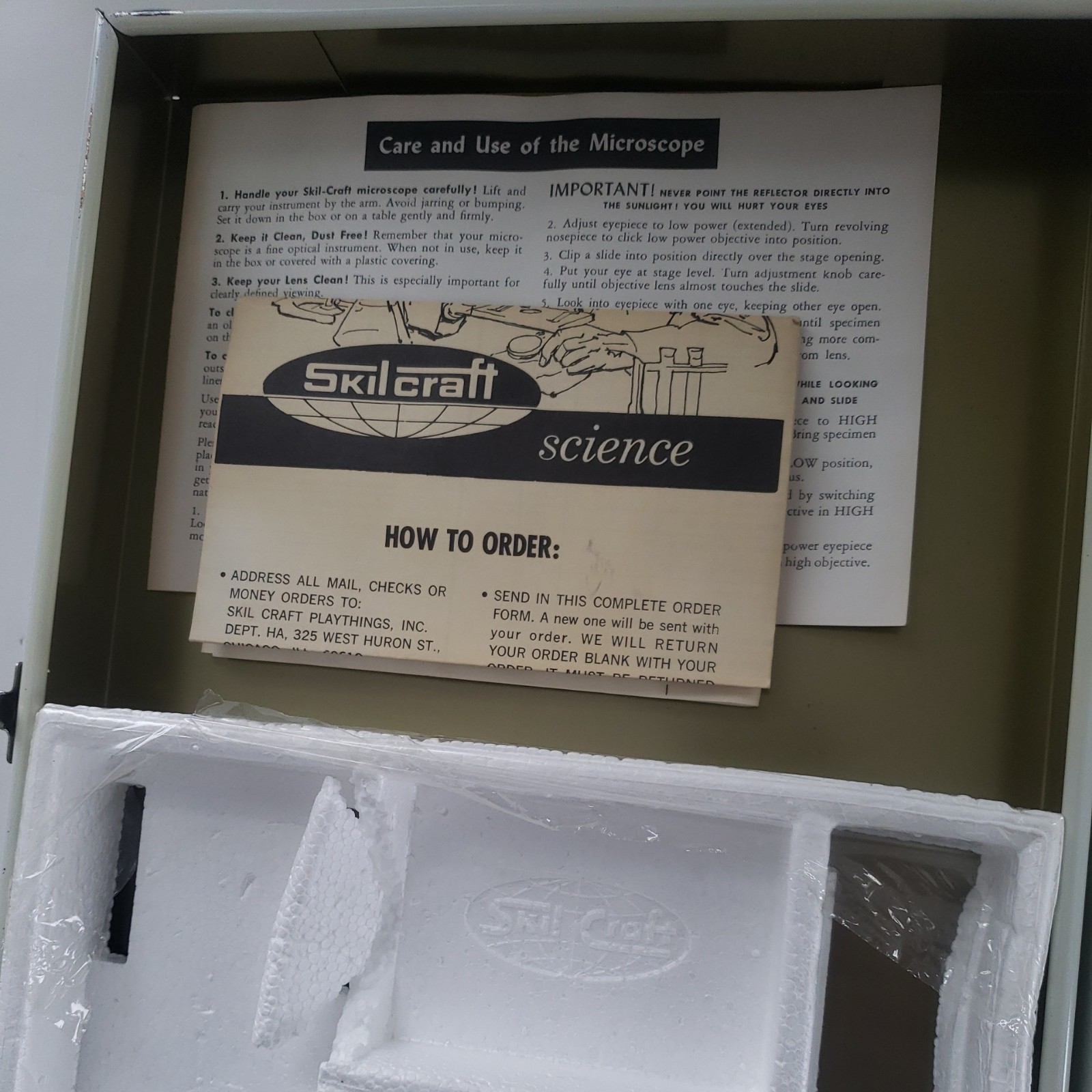 1960s SkilCraft Biology Lab Set Metal Hinged Case dissect hydroponics chemistry