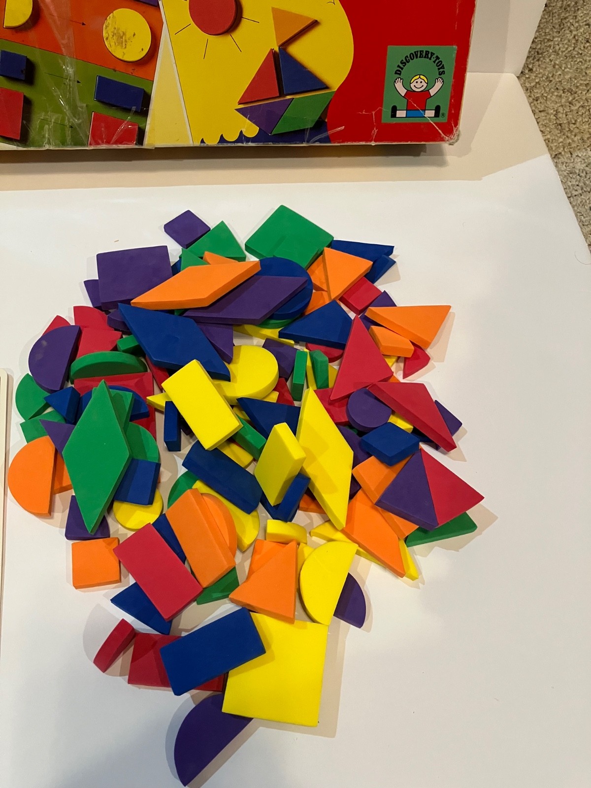 Discovery Toys Playful Patterns Design Activity Foam Shapes Puzzle Cards READ
