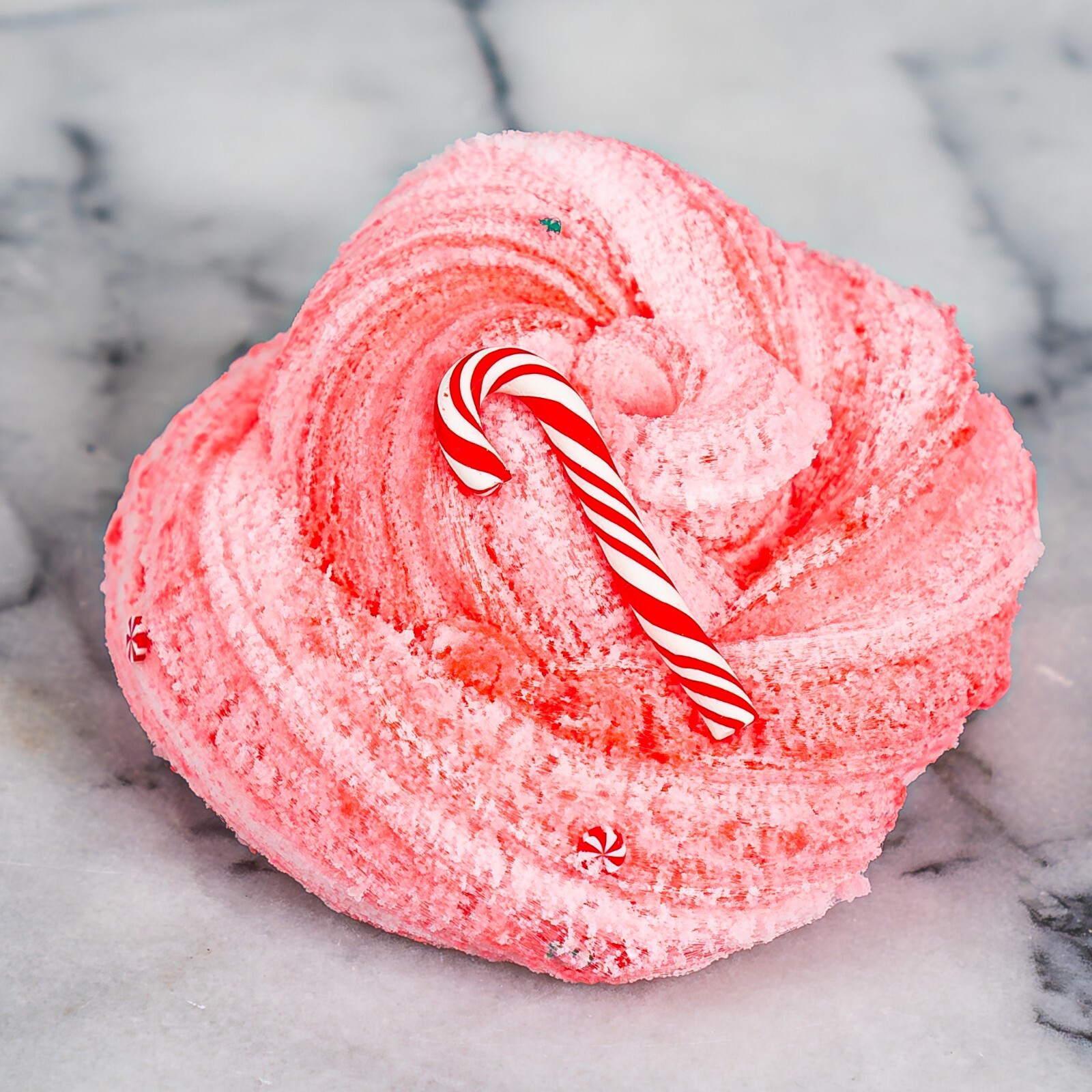 Candy Cane Cloud Slime – !NEW! (for stress relief), red, pink, white, peppermint