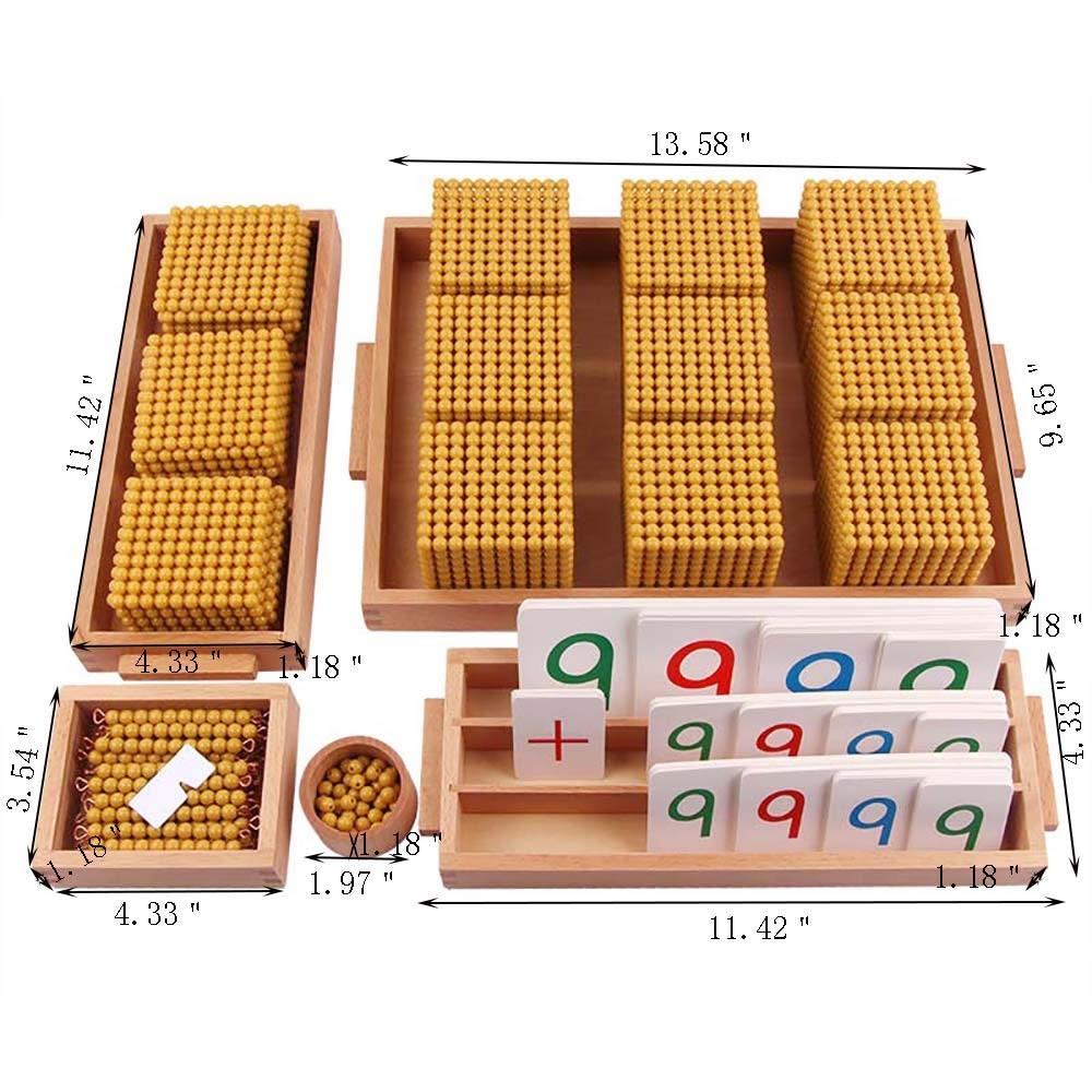 Montessori Golden Beads Decimal System Math Bank Game Educational Learning