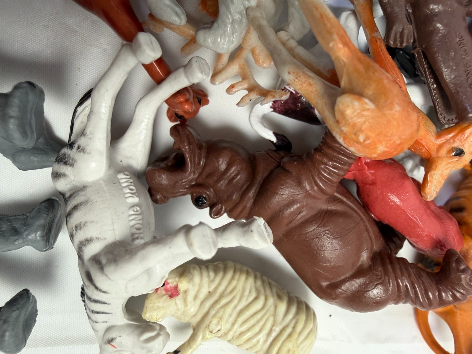 Vintage Plastic Zoo Safari Animal Figures Mixed Lot Hong Kong AS-IS