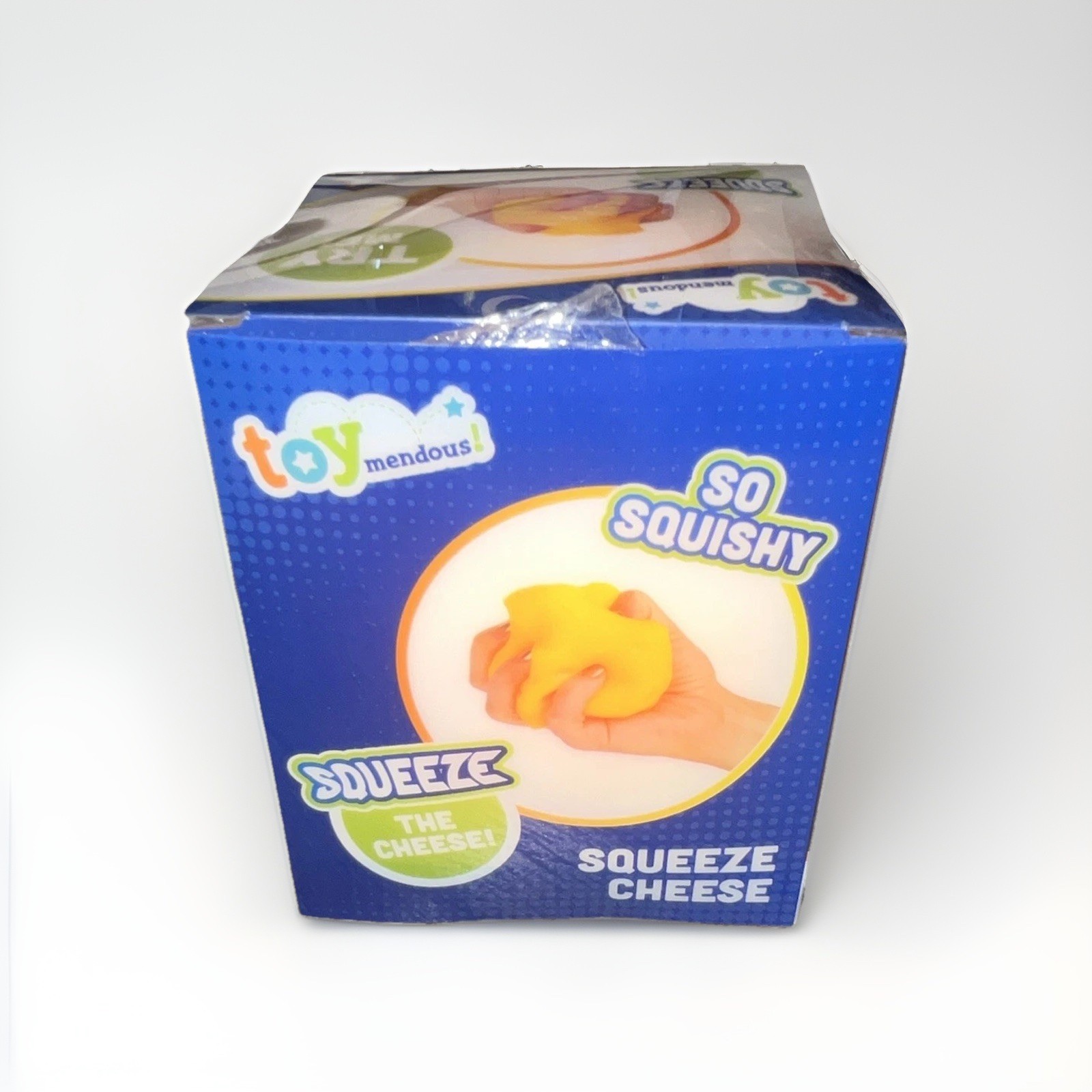 Toymendous Squeeze Cheese Tactile Squishy Squeeze Toy Yellow Ages 3+ – OPEN BOX
