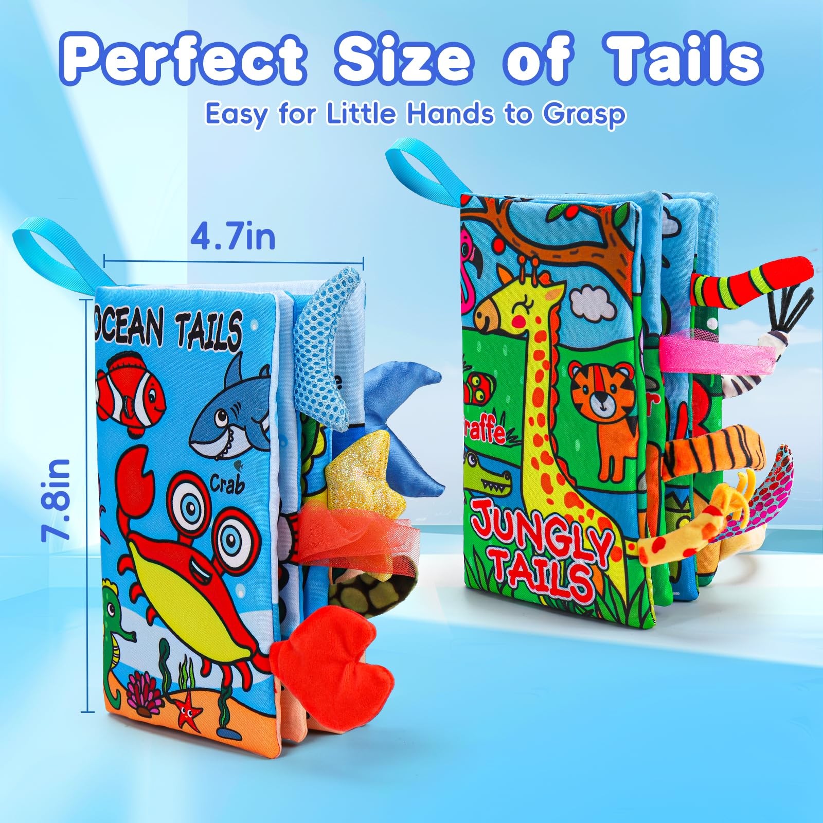 2PCS Baby Books 0-6 Months Infant Toys 0-3 3-6 6-12 Medium, Colorful