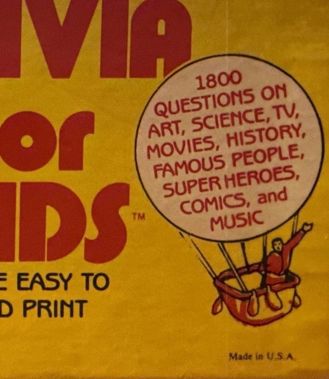 Vintage Trivia for KidsGame #438 1800 Questions large print ages 7 up Adults