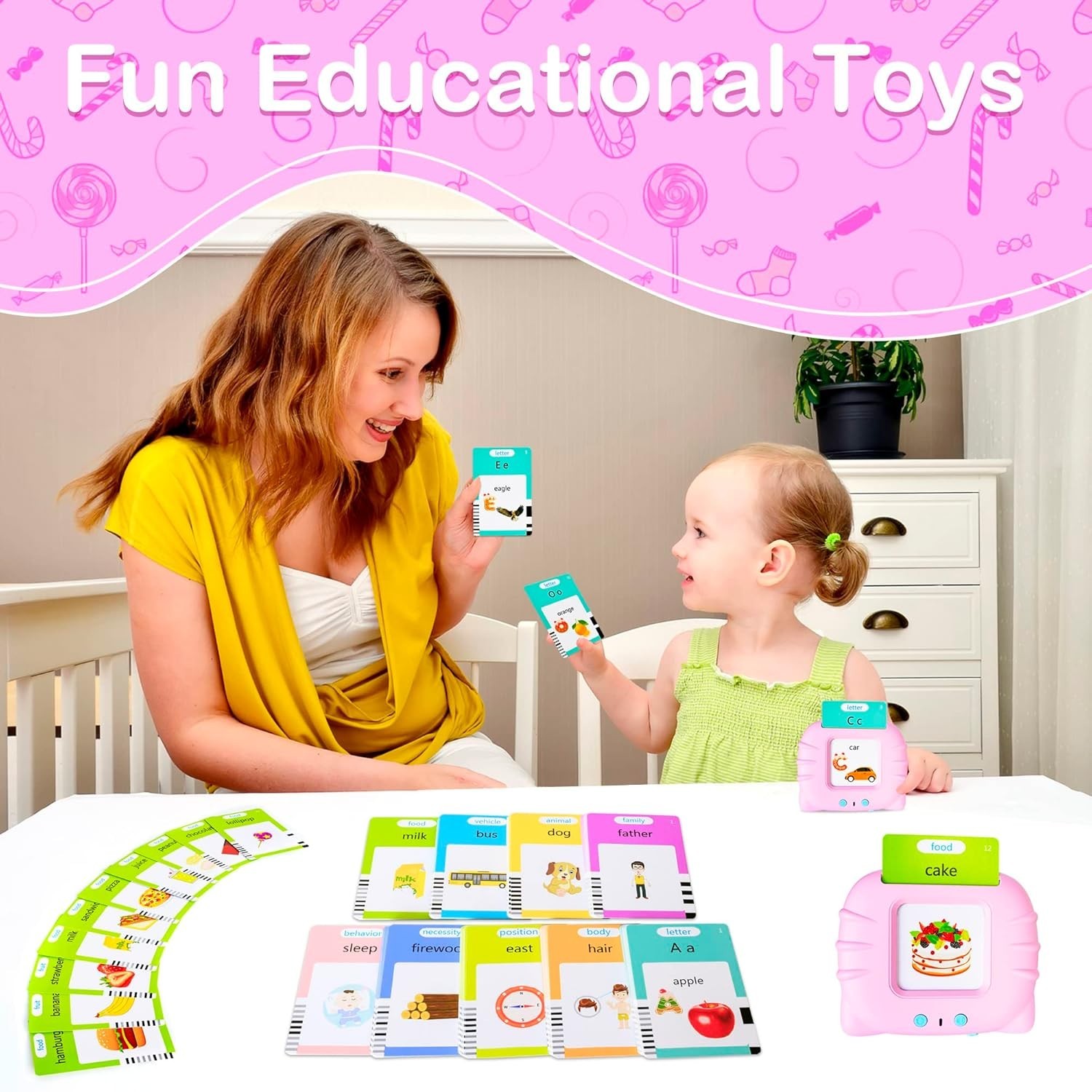 510 Talking Flash Cards for Kids 2-4 – Pocket Speech Therapy Toys for Autism,…