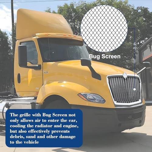 Grill Grille with Bug Screen Compatible with 2018-2023 International Chrome